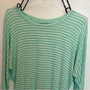 Apt. 9 Mint and White Striped Short Sleeve Tee